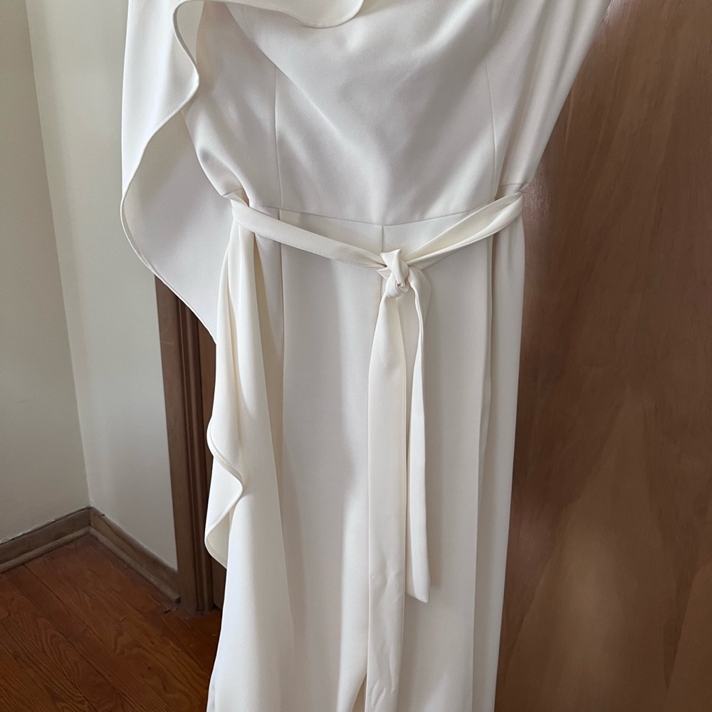 Topshop White Strapless Jumpsuit